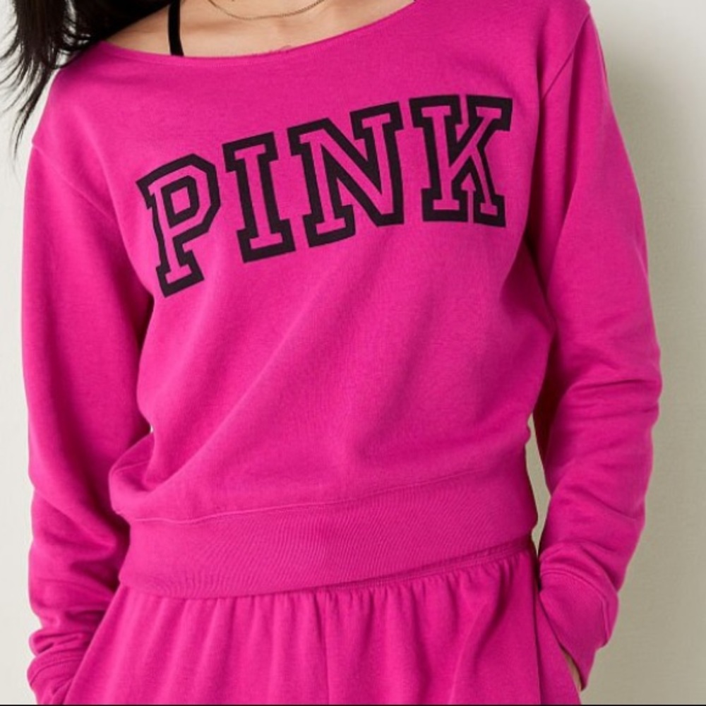 PINK EVERYDAY LOUNGE OPEN-NECK CREW